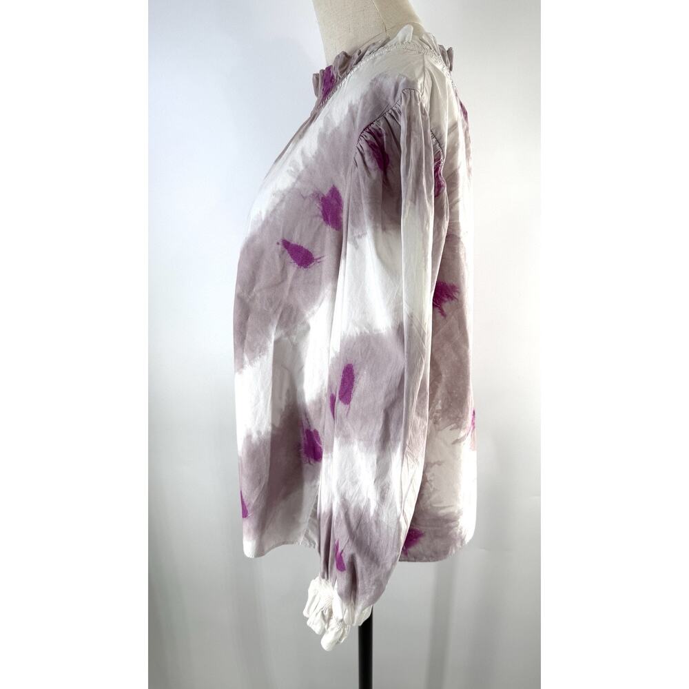 Sea New York Tamara Top Ruffled High Neck Blouse Cotton Large Back Buttons - Picture 4 of 9